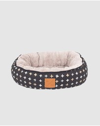 Mog & Bone - Reversible Cat Bed - Black Metallic Cross Print
