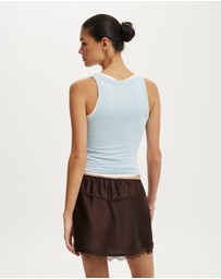 Cotton On - Estelle Satin Lace Slip Mini Skirt