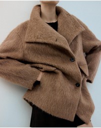 M.N.G - Wool-Blend Funnel-Neck Coat