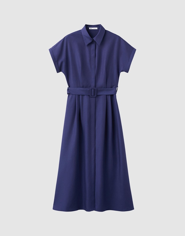 M.N.G - Lyocell Belted Shirt Dress