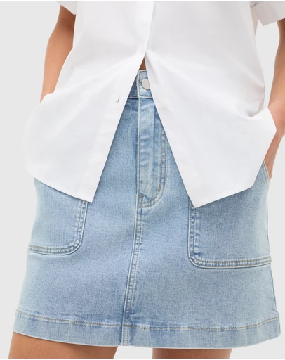 Seed Heritage - Denim A-Line Pocket Mini Skirt