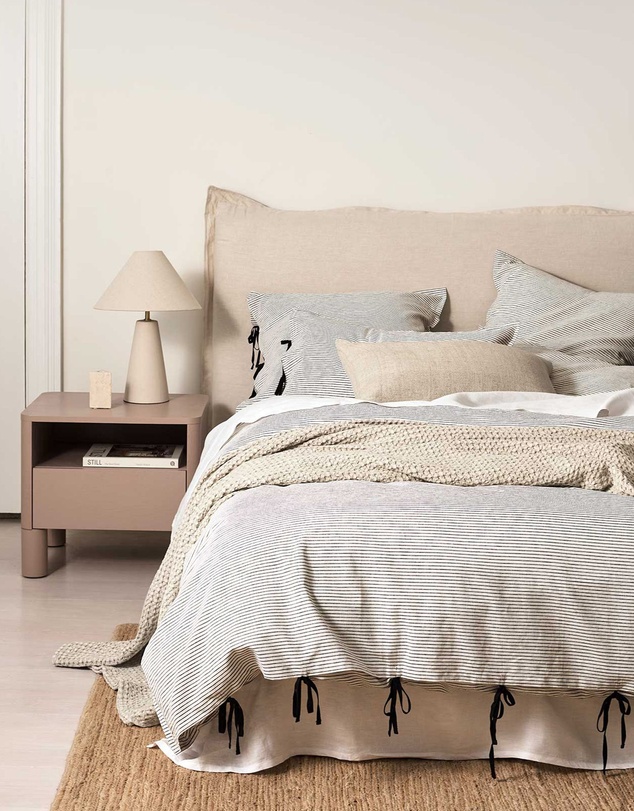 Aura Home - Chambray Mini Stripe European Pillowcase - Smoke