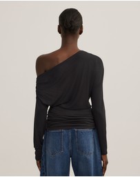 Witchery - Asymmetric Draped Long Sleeve Top