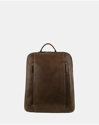 Pierre Cardin - Pierre Cardin Men's Leather Functional Business/Laptop Backpack