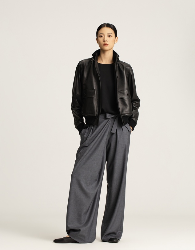 IDA+S - Amira Wool Asymmetrical Pleated Trousers
