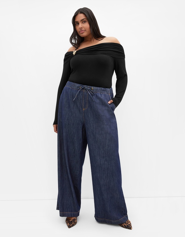 City Chic - Plus size Tia Denim Pant - dark wash