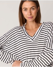 Primness - Stripe Loose V Top