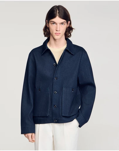 Sandro - Worker Oversize Raw Denim Jacket