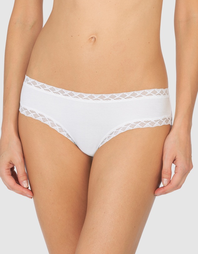 Natori - Bliss Lace Trim Pima Cotton Hipster Girl Brief