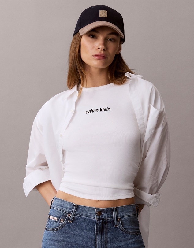 Calvin Klein Jeans - Contour Rib Logo Cropped Tee