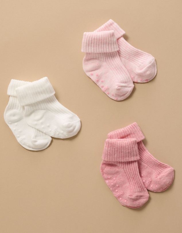 Purebaby - 3 Pack Rib Socks -Kids-Babies