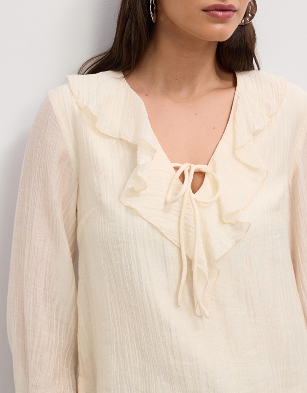 The Fated - Kyla Ruffled Neck Blouse