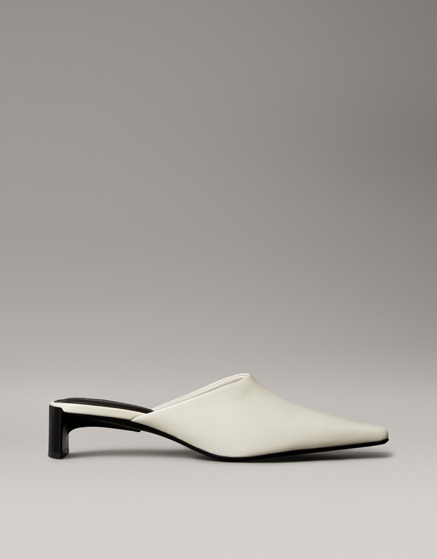 Calvin Klein - Leather Kitten Heel Mules