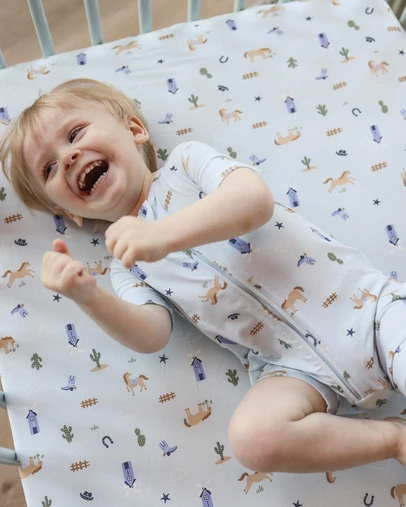 Kynd Baby - Fitted Cot Sheet in Country Blue