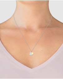 Elli Jewelry - Necklace Set Heart Pendant Bi-Colour in 925 Sterling Silver