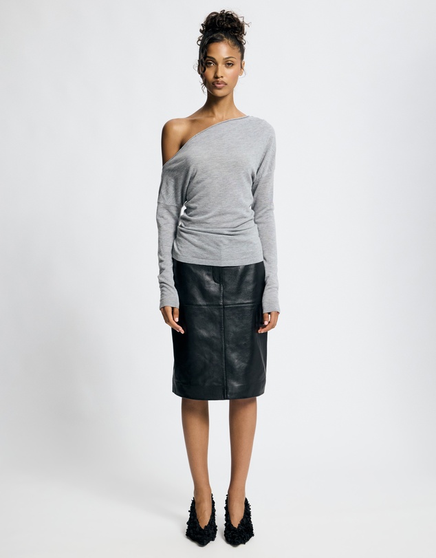 Lover - Medea Asymmetrical Wool Blend Top