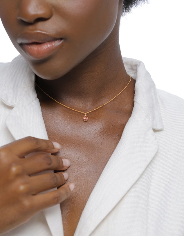 Elli Jewelry - Necklace Choker Crystal Oval 925 Sterling Silver Gold-Plated