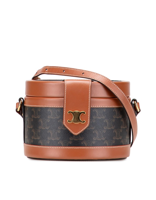 Pre-Loved by Azura Reborn - Pre-Loved celine Structured Vanity Case with Top Handle and Adjustable Shoulder Strap
