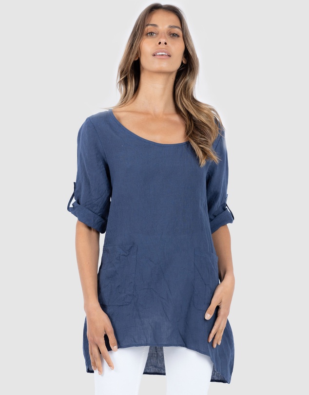 CAMIXA - Federica Linen Tunic Top