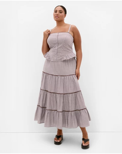 City Chic - Tessa Check Print Skirt