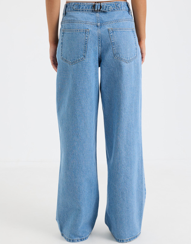 Calli - Cara Cinch Waist Mid Rise Relaxed Jeans