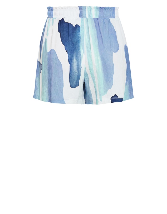 City Chic - Plus Size Surface Level Print Short - light blue