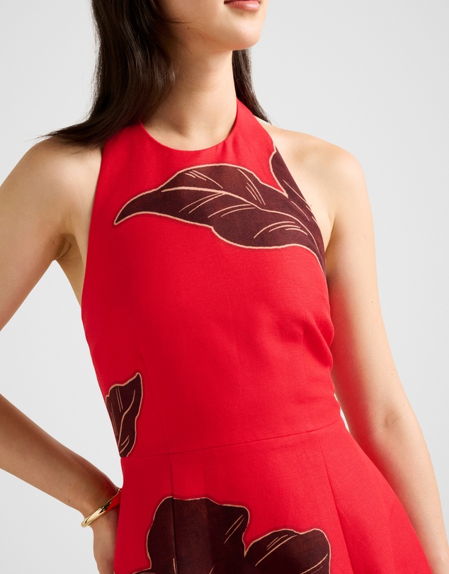 Forever New - Corinna Printed Linen Halter Neck Mini Dress
