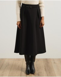 Atmos&Here - Rae Belted Flare Midi Skirt