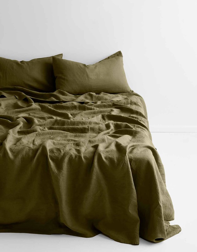 Aura Home - Emile Linen Flat Sheet