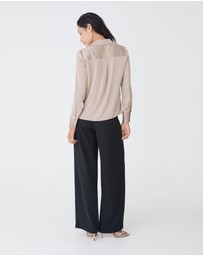 Forcast - Lila V-neck Satin Blouse