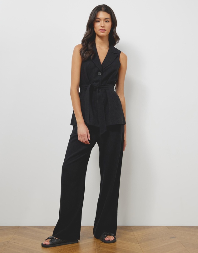 Atmos&Here - Kenna Sleeveless Linen Blend Vest