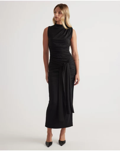 Decjuba - Robin Ruched Tie Maxi Dress