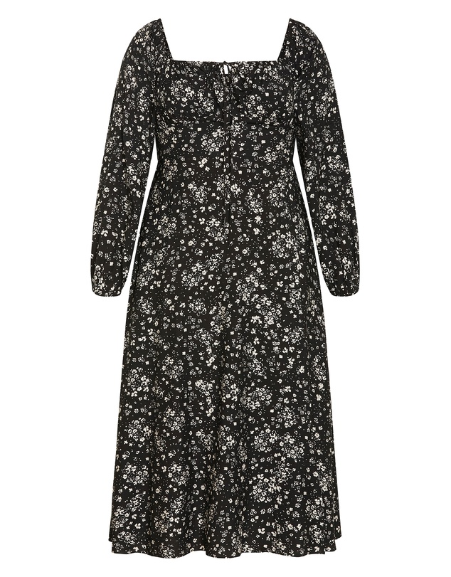 City Chic - Abbigail Long Sleeve Print Maxi Dress