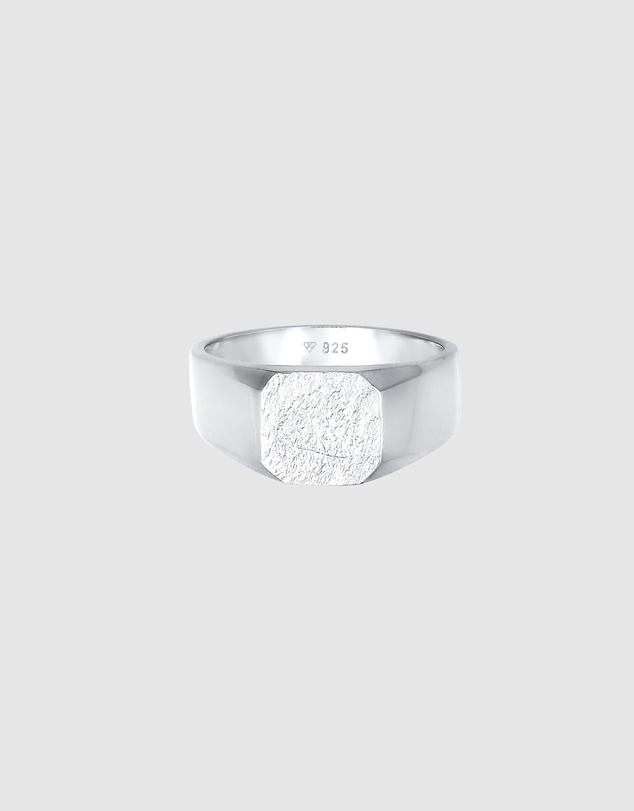 Kuzzoi - ICONIC EXCLUSIVE - Structured Signet Ring in 925 Sterling Silver