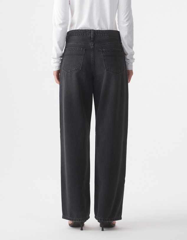 Outland Denim - Olive Mid Slouchy Wide Jean