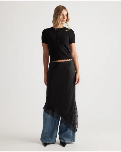 Decjuba - Maya Scallop Trim Button Top