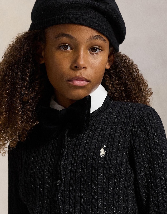 Polo Ralph Lauren - Metallic Mini-Cable Cardigan - ICONIC EXCLUSIVE - Teens