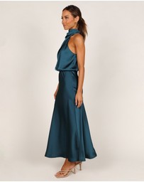 Petal & Pup - Anabelle Halter Neck Midi Dress - Teal