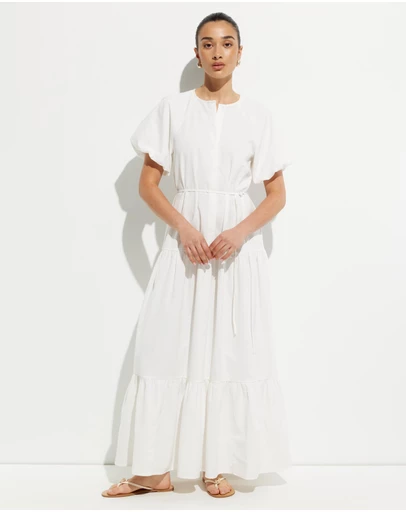 Calli - Belle Puff Sleeve Tie Dress