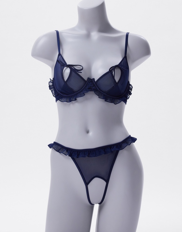 Bras N Things - Night Games Adorn You Erotic Set - Navy