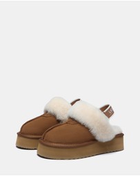 EVERAU - Australian Shepherd Ugg Waffle Platform Cow Suede Upper House Shoes