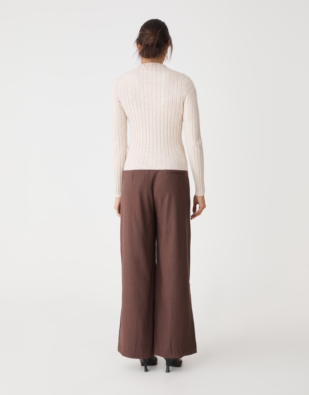 Forcast - Inez Mock Neck Henley Knit