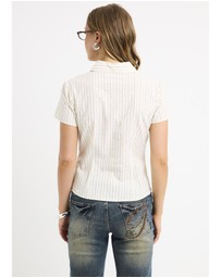 Insight - Zahra Short Sleeeve Bias Stripe Shirt