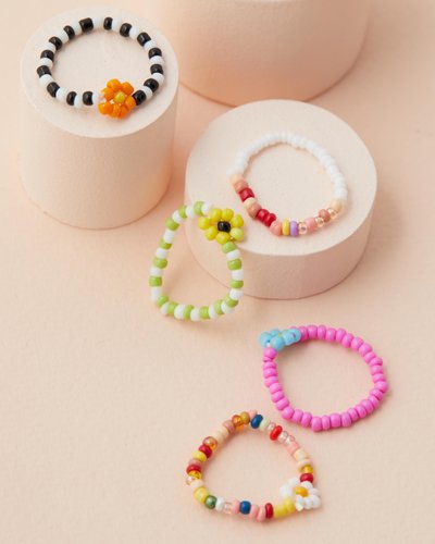 Beaded Ring 5-Pack