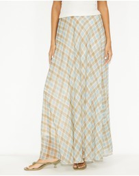 Dazie - Afloat Check Maxi Skirt