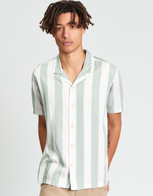 Ben Sherman - Viscose Stripe Short Sleeve Shirt