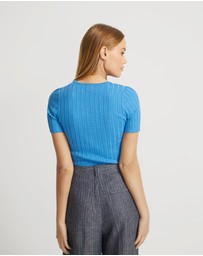 Oxford - Sasha Crew Neck Short Sleeve Knit Top
