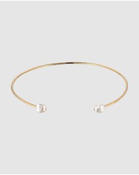 Elli Jewelry - Open Pearl Choker in Gold-Plated 925 Sterling Silver