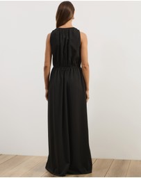 Atmos&Here - Cleo V-Neck Cinched Waist Midi Dress