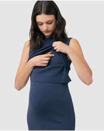 Ripe Maternity - Layered Knit Nursing Dress